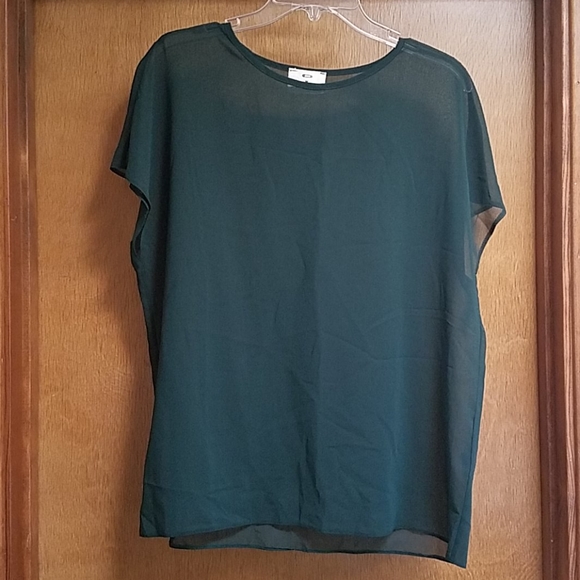 Pins And Needles Sheer Green Tee Blouse Medium - Picture 7 of 7